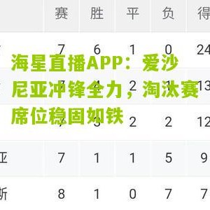海星直播APP：爱沙尼亚冲锋全力，淘汰赛席位稳固如铁