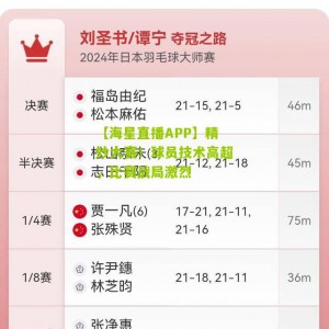 【海星直播APP】精妙大赛！球员技术高超，比赛战局激烈